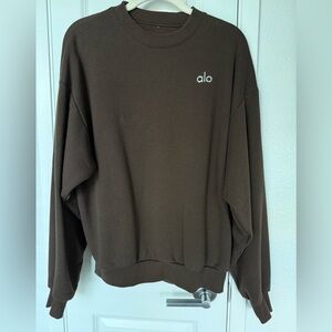Alo Accolade Crew Neck Pullover, Espresso